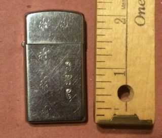 Vintage Zippo Ii - Ii Slim Chrome Cigarette Lighter Engraved G W C