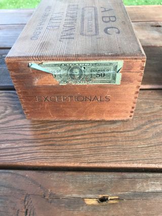 Rare Vintage A B C Exceptional Handmade Mild Havana Blend Wood Box 3