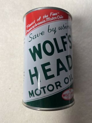 Vintage Wolfs Head Motor Oil Tin Coin Slot Bank with Bottom 3