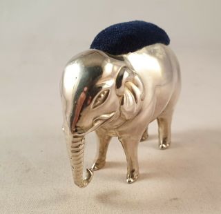 ANTIQUE STERLING SILVER LARGE ELEPHANT PIN CUSHION BIRM 1905 2