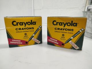 2 Vintage Crayola Crayons No.  64 Binney & Smith Sharpener