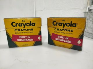 2 Vintage Crayola Crayons No.  64 Binney & Smith Sharpener 2