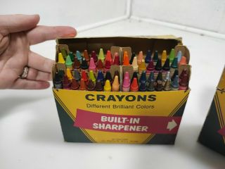 2 Vintage Crayola Crayons No.  64 Binney & Smith Sharpener 3