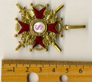 Russian Imperial Antique badge medal Order St.  Stanislav Bronze 3 swords (1028) 3