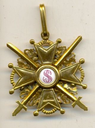 Russian Imperial Antique badge medal Order St.  Stanislav Bronze 3 swords (1028) 4