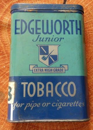 Vintage Edgeworth Junior Extra Pipe Cigarette Tobacco Pocket Tin