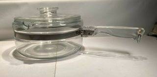 Vintage Pyrex 6213 - B 1.  5 Qt Clear Glass Flameware Saucepan Pot With Lid