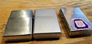 3 Zippo Cigarette Lighter With Good Wick And Flints
