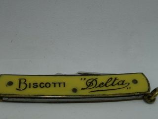 Vintage Delta Biscotti Advertising Pocket Knife