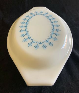 Vintage – Pyrex Lid Only Blue/white Snowflake Garland For 1.  5 Qt.  Casserole