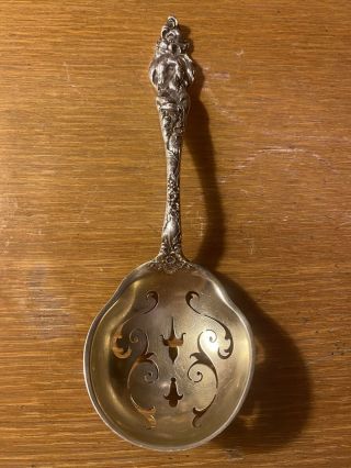 Antique 1901 Reed & Barton “les Six Fleurs” Sterling Silver 6.  25” Pierced Spoon