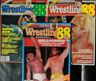 Vintage Pro Wrestling Magazines 88 (3) Issues Hulk Hogan Randy Savage Vg,