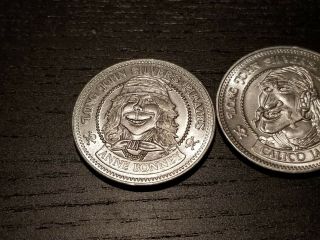 THREE - Vintage Long John Silver ' s Restaurant Pirates Doubloon Coin Token 2