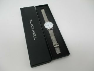 Blackwell Auto White Dial With Silver Steel And Silver Steel Mesh Watch
