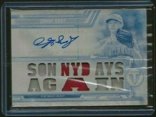 Sonny Gray 2020 Topps Triple Threads Auto Patch D 1/1 Printing Plate Reds