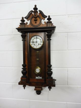 Antique German Wall Clock Antique Regulator Mahogany Wood