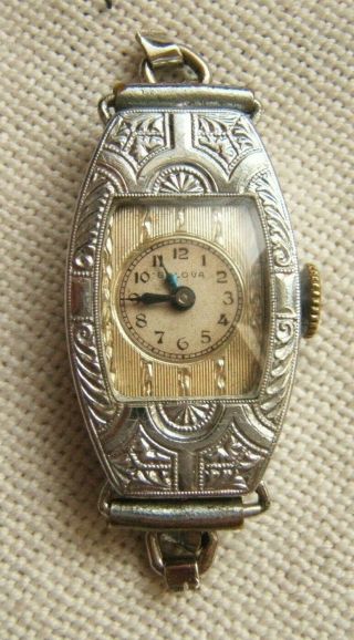 Bulova Art Deco Women’s Wrist Watch Very Pretty Engraved Running