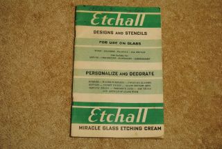 Vintage Etchall Designs And Stencils For Use On Glass Etching Book