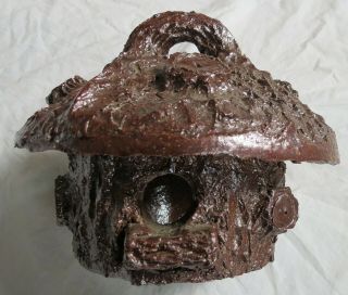 Sewertile Art Pottery Bird House Sewer Pipe/tile Birdhouse Ohio Old Vtg Antique