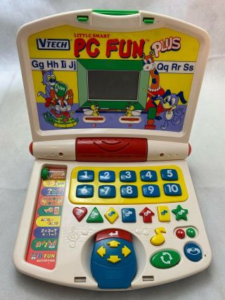 Vtech Little Smart Pc Fun Laptop Perfect 1990s Vintage Educational Fun•o4