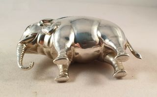 ANTIQUE STERLING SILVER LARGE ELEPHANT PIN CUSHION BIRM 1911 5