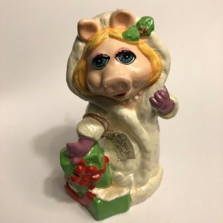 Miss Piggy Hand Painted Vtg Henson Assoc.  Muppets Christmas Ornament 1981