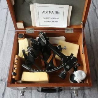 Vintage Astra Iiib Marine Sextant W Papers Booklets