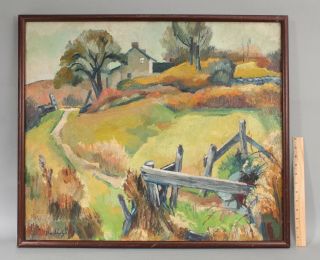 Frederick Buchholz Post Impressionist Country Farm Landscape Oil Painting