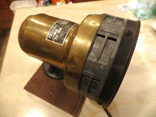 Antique Brass Fire Engine Siren,  Federal Siron Federal Electronic Co Chicago Ill