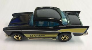 Vintage Hot Wheels Mattel 57 Chevy Chevrolet 1976 Black With Gold Wheels