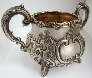 Fabulous Large Size Heavy English Antique Victorian 1873 Solid Silver Sugar Bowl