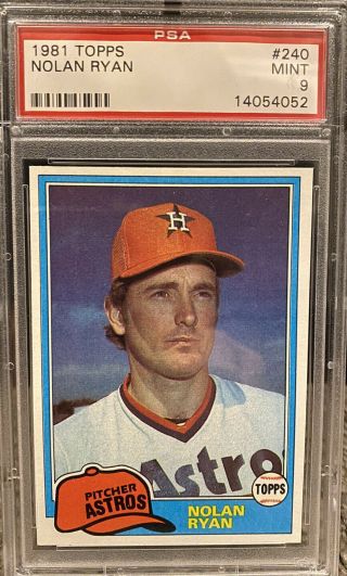 1981 Topps Nolan Ryan Psa 9,  240,  Astros.  Card