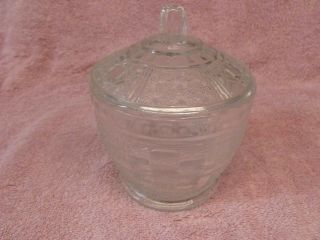 Vintage Pressed Clear Glass Sugar Bowl/candy Dish With Lid (kig ??)