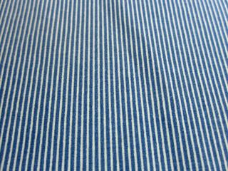 Vintage Lrl Ralph Lauren Queen Flat Sheet In A Blue And White Pinstripe Cotton
