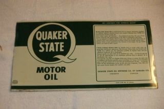 Vintage Quaker State Oil Sign Metal Dealer Rack Display Gas Shop Man Cave