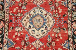 Vintage Traditional Hamedan Floral Area Rug Hand - Knotted Oriental Carpet 4x7 RED 4