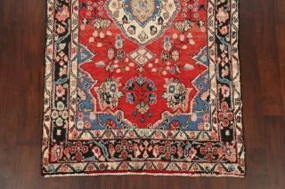 Vintage Traditional Hamedan Floral Area Rug Hand - Knotted Oriental Carpet 4x7 RED 5