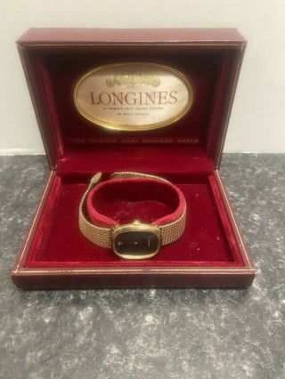 Longines Vintage Men’s Wrist Watch With Case 10k Gold Filled Look Pics