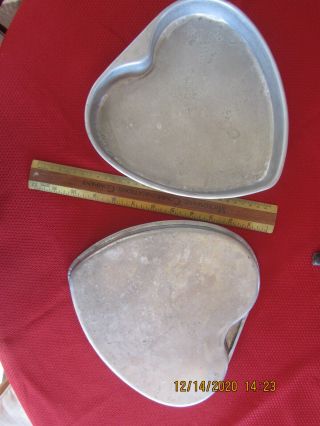 Vintage Heart Shaped 9 " Cake Pans,  Heavy Gauge Aluminum