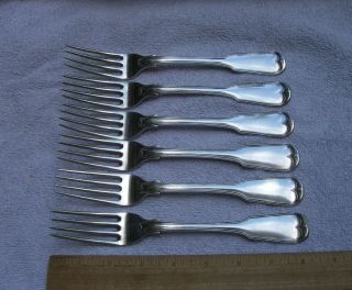 Set 6 Fine Gale & Moseley York Coin Fiddle Thread Pattern Dinner Forks