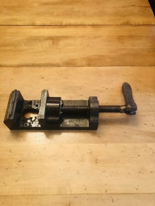 Vintage Drill Press Flat Clamp Machinist Vise Heavy Duty 11 " Long By 4 " Wide