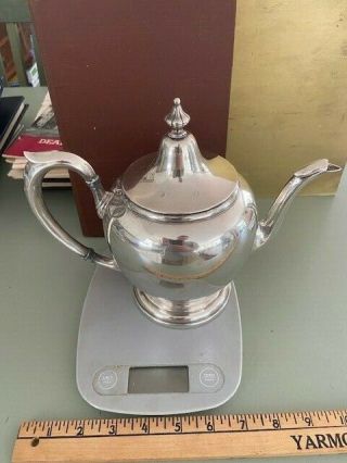 Manchester Sterling Silver Teapot C1940 18 Oz Ounces 8 "