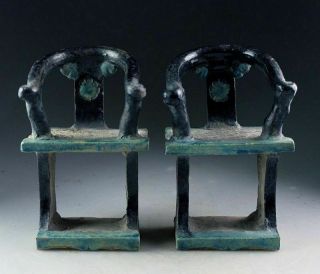 Sc Chinese Ming Dynasty Tomb Pottery Model Of Horseshoe Chairs