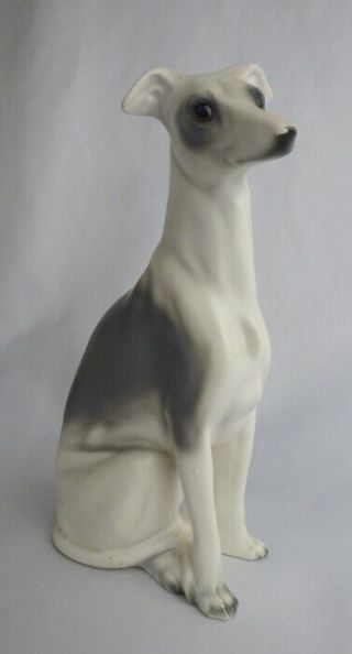 Vintage Porcelain Whippet Greyhound Dog Figurine 7¾” Tall