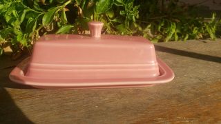 Vintage Homer Laughlin Fiesta Pink Rose Butter Dish