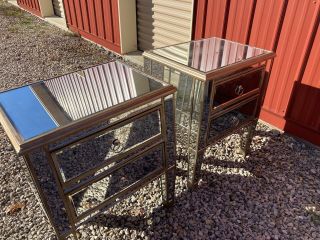 2 Drawer Beveled Mirror End Tables Or Nightstands