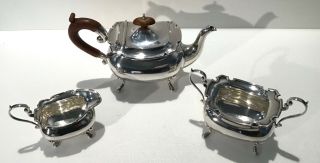 Antique English Sterling Silver Tea Set - Birmingham 32.  85 oz.  total. 2