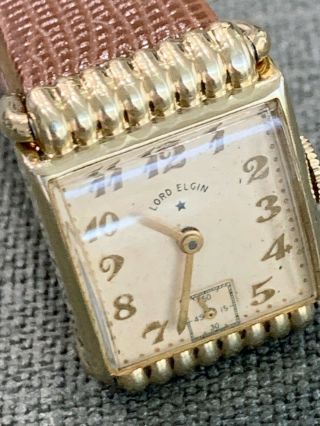 1945 Mens Art Deco Lord Elgin 559 21j 14k Gold Filled Wristwatch T514529