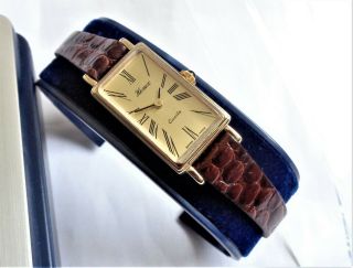 Vintage Rare Henex Swiss Made Old Stock Ladies Gold Plated Quartz Wristwatch