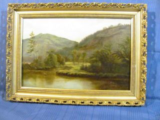 Hudson River School - Antique 19th Cent.  Oil Painting C.  1875